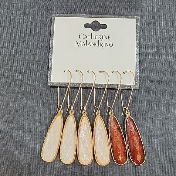 BRAND NEW CATHERINE MALANDRINO DANGLING DROP WOMEN"S EARRINGS - Picture 7 of 12